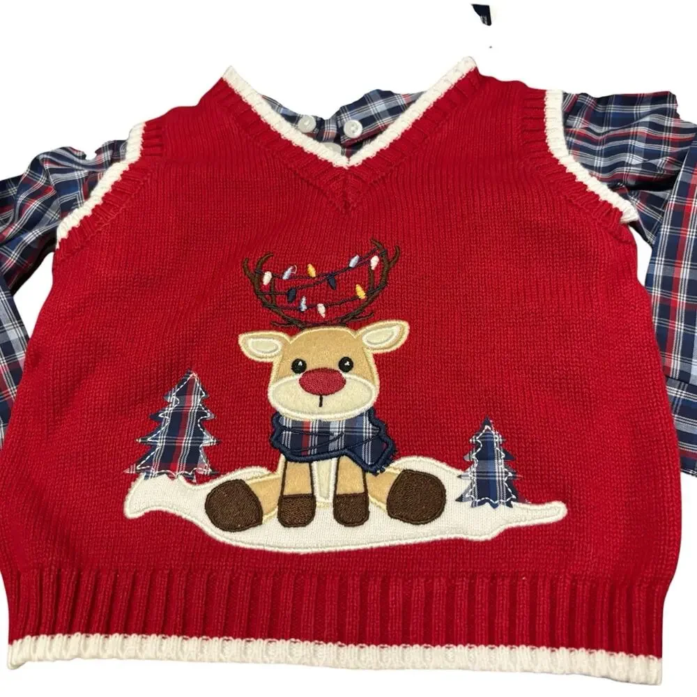 Izod Boys NWT 3/6M 3 piece Christmas outfit